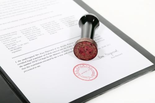 An example of a certified document by Ewa Hayward